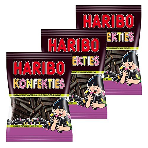 HARIBO Confetti di Liquirizia, dolciumi, Caramelle, in Sacchetto, 175 g, Confezione da 3