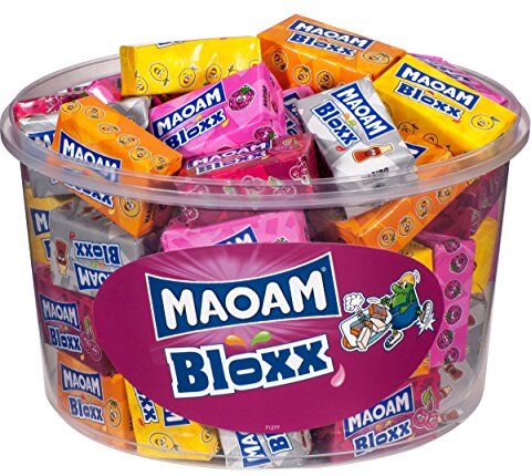 HARIBO Maoam, Cubetti, Caramelle da Masticare, 50 Pezzi, Barattolo da 1100g