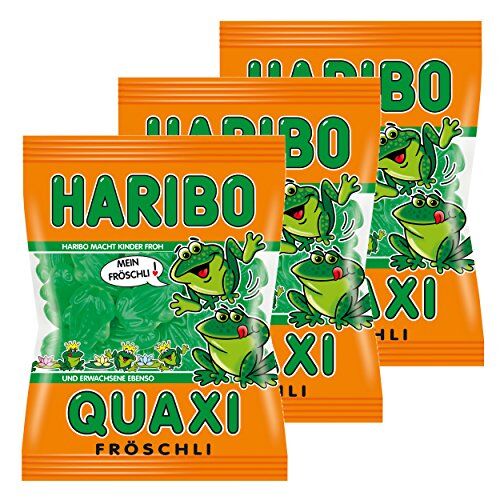 HARIBO Quaxi Fröschli, Caramelle Gommose alla Frutta, Ranocchio, 3 Sacchetti da 200g
