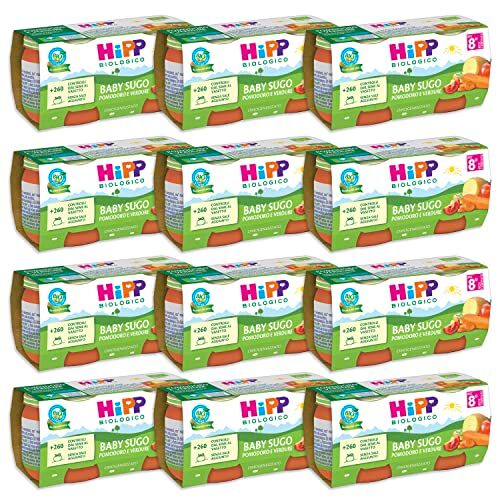 HiPP Baby Sugo Biologico per Bambini, Gusto Pomodoro e Verdure, Senza Aggiunta di Sale e Aromi, 24 Vasetti da 80 g