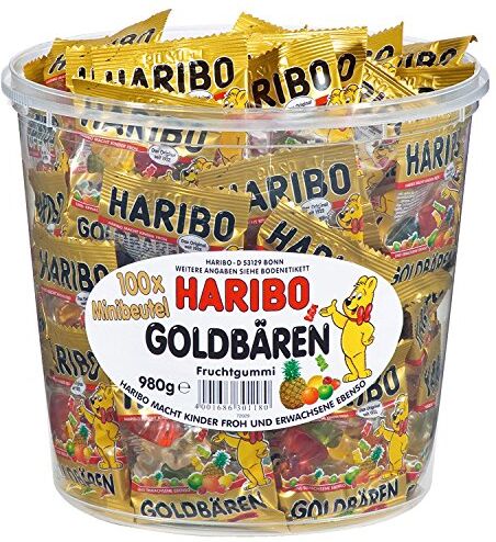 HARIBO Barattolo  Orsetti d'oro, 2 mini sacchetti da 100 pezzi (2 da 980 g)