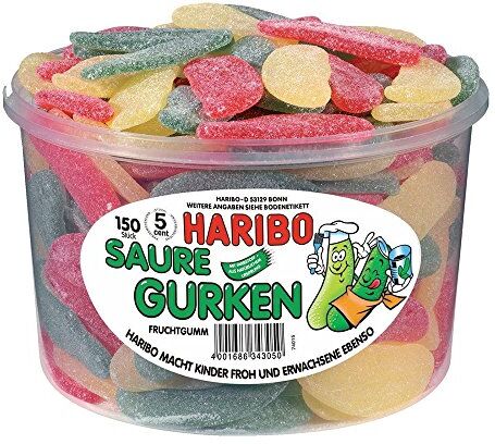 HARIBO Cetrioli Sour Fruit gomma stagno, 3-pack (3 x 1350g)