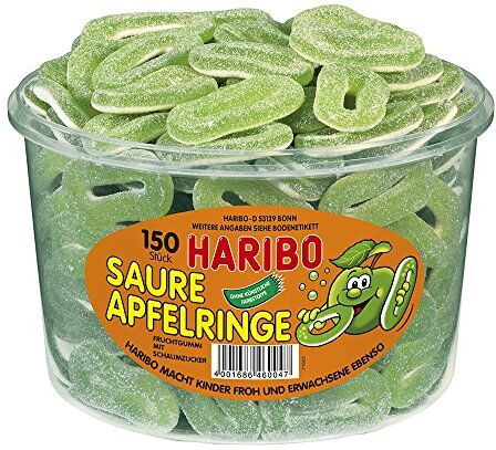 HARIBO Barattolo acida mela Anelli, Confezione da 1 (1 x 1,2 kg)