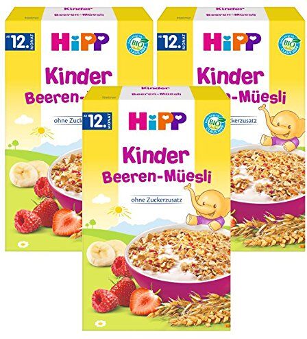 HiPP Muesli ai frutti di bosco di  Kinder, dal 12 ° mese, 3er (3 x 200g)