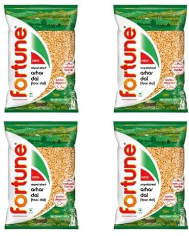 Generic Lenticchie della Fortuna (pacchetto da 4 x 500g) (Toor Dal Plain/Pigeon Peas)