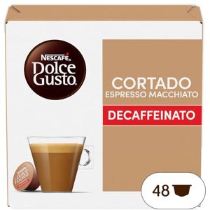 Nescafé Dolce Gusto Cortado Espresso Macchiato Decaffeinato Caffè, 3 Confezioni da 16 Capsule (48 Capsule Compatibili ) Nescafé Dolce Gusto Cortado Espresso Macchiato Decaffeinato Caffè, 3 Confezioni da 16 Capsule (48 Capsule Compatibili )