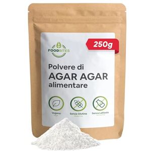 Food Bites Agar Agar Polvere Alimentare 250g per Cucinare Addensante Alimentare per Dolci, Cucina Molecolare & Mixology Gelatina Naturale in Polvere 100% di Purezza eBook OMAGGIO con 20 Ricette Food Bites Agar Agar Polvere Alimentare 250g per Cucinare Addensante Alimentare per Dolci, Cucina Molecolare & Mixology Gelatina Naturale in Polvere 100% di Purezza eBook OMAGGIO con 20 Ricette