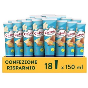 Calvé Maionese Delicata, 18 Pezzi da 150 ml, Maionese Delicata con un Tocco di Limone e il 60% di Grassi in Meno*, Ideale per Piatti di Pesce e Tartine, Senza Glutine, Vegetariano Calvé Maionese Delicata, 18 Pezzi da 150 ml, Maionese Delicata con un Tocco di Limone e il 60% di Grassi in Meno*, Ideale per Piatti di Pesce e Tartine, Senza Glutine, Vegetariano