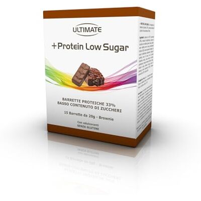 ULTIMATE ITALIA Barretta low sugar proteica al 33% gusto brownie 15 pz da 20g basso contenuto di zuccheri, poche calorie, senza glutine ULTIMATE ITALIA Barretta low sugar proteica al 33% gusto brownie 15 pz da 20g basso contenuto di zuccheri, poche calorie, senza glutine