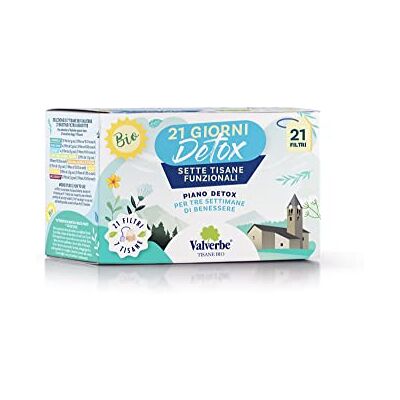 VALVERBE Tisana Multigusto 21 Giorni Detox Biologico 21 Filtri Pacco da 6 180 g VALVERBE Tisana Multigusto 21 Giorni Detox Biologico 21 Filtri Pacco da 6 180 g