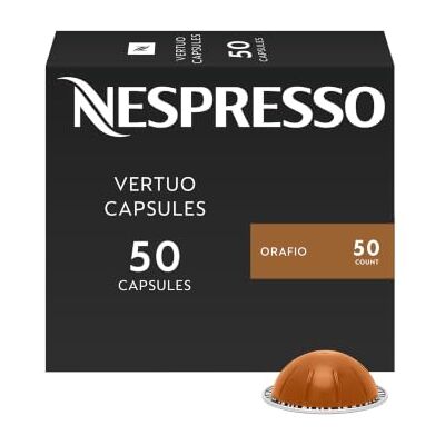 Nespresso Capsule Vertuo, Orafio, Espresso tostatura media, 50 cialde espresso, prepara 38,3 g. Nespresso Capsule Vertuo, Orafio, Espresso tostatura media, 50 cialde espresso, prepara 38,3 g.