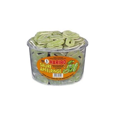 HARIBO Gomma per frutta Anelli di mela acida, 150 pezzi HARIBO Gomma per frutta Anelli di mela acida, 150 pezzi