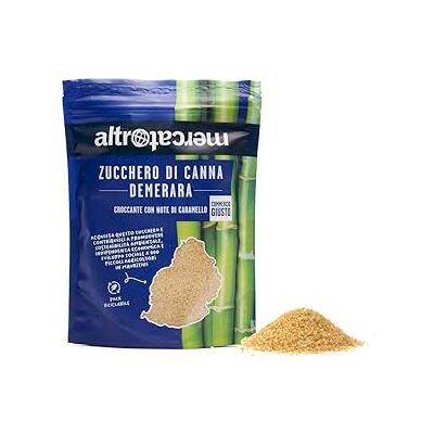 Altromercato Zucchero grezzo di canna Demerara Mauritius 500g Altromercato Zucchero grezzo di canna Demerara Mauritius 500g