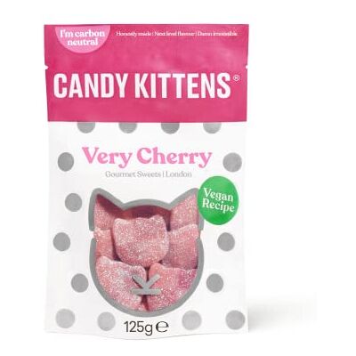 Candy Dolci gourmet vegani molto ciliegia, senza olio di palma, dolci gommosi realizzati con succo di frutta e aromi naturali, 125 g Candy Dolci gourmet vegani molto ciliegia, senza olio di palma, dolci gommosi realizzati con succo di frutta e aromi naturali, 125 g