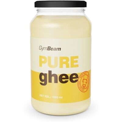 GymBeam Ghee Puro Senza Lattosio Grasso di Burro Concentrato con Punto di Fumo Alto, Ideale per Cucinare, Cuocere, Arrostire e Friggere, Non Refrigerare, Gusto Intenso di Burro, 1000 ml GymBeam Ghee Puro Senza Lattosio Grasso di Burro Concentrato con Punto di Fumo Alto, Ideale per Cucinare, Cuocere, Arrostire e Friggere, Non Refrigerare, Gusto Intenso di Burro, 1000 ml
