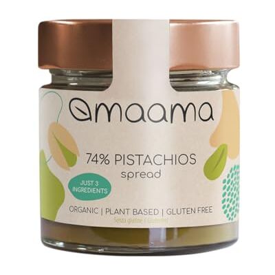 MAAMA , Crema Spalmabile al Pistacchio (74%) 3 Ingredienti Bio, Vegan, Senza Additivi e Senza Glutine 1 vasetto da 200g MAAMA , Crema Spalmabile al Pistacchio (74%) 3 Ingredienti Bio, Vegan, Senza Additivi e Senza Glutine 1 vasetto da 200g