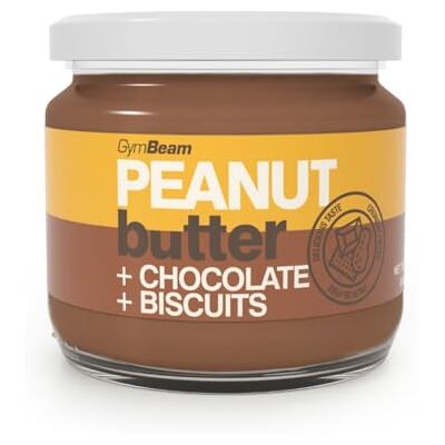 GymBeam Burro di Arachidi con Cioccolato e Biscotti Senza Glutine Ricco di Proteine e Fibre, Senza Olio di Palma e Dolcificanti Artificiali, 340 g GymBeam Burro di Arachidi con Cioccolato e Biscotti Senza Glutine Ricco di Proteine e Fibre, Senza Olio di Palma e Dolcificanti Artificiali, 340 g