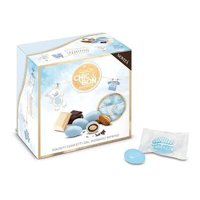 Buratti Confetti alla Mandorla Ricoperta di Cioccolato, Tenerezze Vassoio Azzurro 500 g Buratti Confetti alla Mandorla Ricoperta di Cioccolato, Tenerezze Vassoio Azzurro 500 g