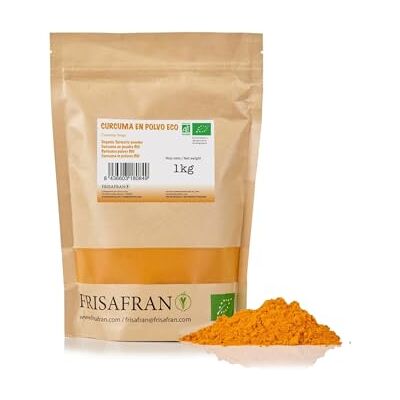 FRISAFRAN Curcuma in polvere BIO 1kg Digestivo naturale Polvere radice di curcuma macinata cibo bio integratore Curcuma-pura senza additivi Origine India FRISAFRAN Curcuma in polvere BIO 1kg Digestivo naturale Polvere radice di curcuma macinata cibo bio integratore Curcuma-pura senza additivi Origine India