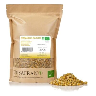FRISAFRAN Fiori interi di Camomilla Bio 200g INFUSO CAMOMILLA BIO Tisana digestiva rilassante Origin Europe FRISAFRAN Fiori interi di Camomilla Bio 200g INFUSO CAMOMILLA BIO Tisana digestiva rilassante Origin Europe