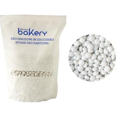 Decora - Mini Lenti Di Cioccolato Color Bianco - Bianco - 1kg - Decorazione per torte Decora - Mini Lenti Di Cioccolato Color Bianco - Bianco - 1kg - Decorazione per torte