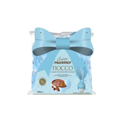 Confetti Maxtris Confetto Maxtris Fiocco Celeste in busta da 500g Confetti Maxtris Confetto Maxtris Fiocco Celeste in busta da 500g