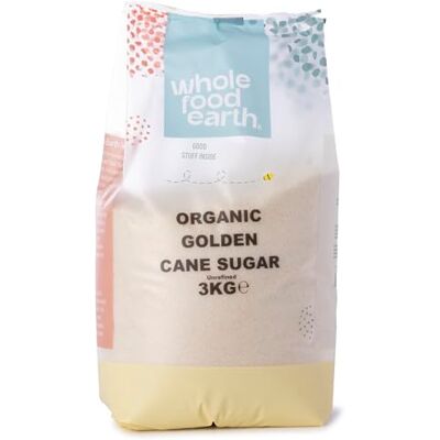 Wholefood Earth Zucchero di Canna Dorato Biologico 3kg, Crudo, Non Raffinato, Vegano, Senza OGM, Certificato Biologico Wholefood Earth Zucchero di Canna Dorato Biologico 3kg, Crudo, Non Raffinato, Vegano, Senza OGM, Certificato Biologico