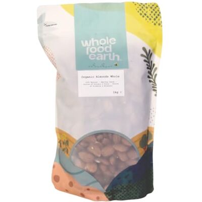 Wholefood Earth Mandorle intere biologiche, 1 kg, crude, senza OGM, vegane, ad alto contenuto di fibre, fonte di proteine, certificate biologiche Wholefood Earth Mandorle intere biologiche, 1 kg, crude, senza OGM, vegane, ad alto contenuto di fibre, fonte di proteine, certificate biologiche
