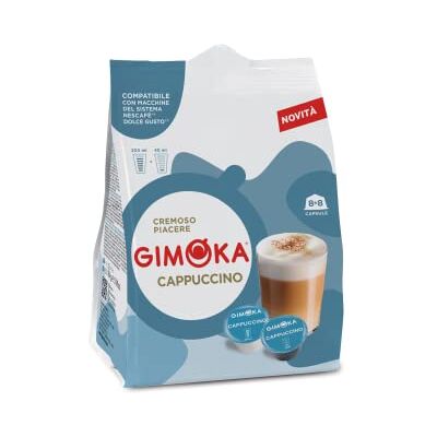 Gimoka 16 Capsule Compatibili con Macchinetta Caffè Nescafé®* Dolce Gusto®* Gusto Cappuccino – 4 Confezioni da 16 Capsule Made in Italy Gimoka 16 Capsule Compatibili con Macchinetta Caffè Nescafé®* Dolce Gusto®* Gusto Cappuccino – 4 Confezioni da 16 Capsule Made in Italy