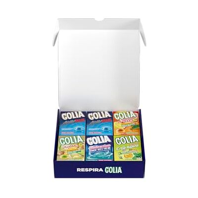 Golia Winter Box, Confezione Speciale da 12 Astucci Misti di Caramelle Dure, Gusto Menta, Frutta C, Defensive, Erbe Alpine, Senza Zucchero e Glutine, Fonte di Vitamine e Zinco, Ideale come Regalo Golia Winter Box, Confezione Speciale da 12 Astucci Misti di Caramelle Dure, Gusto Menta, Frutta C, Defensive, Erbe Alpine, Senza Zucchero e Glutine, Fonte di Vitamine e Zinco, Ideale come Regalo