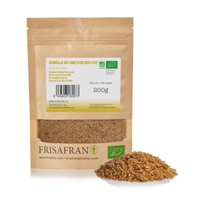 FRISAFRAN Semi Di Lino Dorati Interi Bio 200g Supercibo biologico semi crudi lino dorato semi lino marroni Acidi grassi Fonte naturale di fibre Omega 3 100% vegano Senza glutine FRISAFRAN Semi Di Lino Dorati Interi Bio 200g Supercibo biologico semi crudi lino dorato semi lino marroni Acidi grassi Fonte naturale di fibre Omega 3 100% vegano Senza glutine