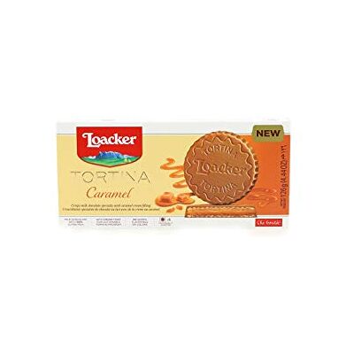 Loacker Tortina Premium Cialda Ricoperta al Cioccolato, Caramello 125g 125 g. Loacker Tortina Premium Cialda Ricoperta al Cioccolato, Caramello 125g 125 g.