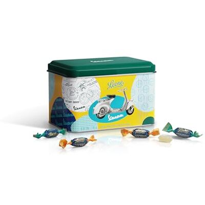 Pastiglie Leone Leone dal 1857 Vespa Latta Regal Assortite Caramelle Dure Miste Vegane e Senza Glutine Latta da 200g Idee Regalo Pastiglie Leone Leone dal 1857 Vespa Latta Regal Assortite Caramelle Dure Miste Vegane e Senza Glutine Latta da 200g Idee Regalo