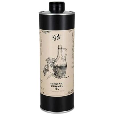 KoRo Olio di cumino nero bio 1l Olio vegetale spremuto a freddo senza additivi, vegano e 100% bio KoRo Olio di cumino nero bio 1l Olio vegetale spremuto a freddo senza additivi, vegano e 100% bio
