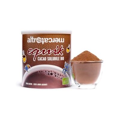 Altromercato – Equik cacao solubile – Con cacao magro biologico e zucchero di canna integrale Dulcita – Ideale nel latte a colazione o merenda – 300 g Altromercato – Equik cacao solubile – Con cacao magro biologico e zucchero di canna integrale Dulcita – Ideale nel latte a colazione o merenda – 300 g