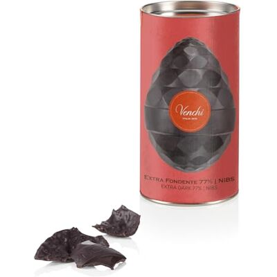 Venchi Uovo di Cioccolato Extra Fondente 77% e Nibs, 150 Gr, Gusto Cioccolato Fondente con Granella di Semi di Cacao, Senza Glutine, Con Sorpresa, Collezione Pasqua , Idea Regalo Venchi Uovo di Cioccolato Extra Fondente 77% e Nibs, 150 Gr, Gusto Cioccolato Fondente con Granella di Semi di Cacao, Senza Glutine, Con Sorpresa, Collezione Pasqua , Idea Regalo