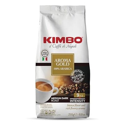 Kimbo Aroma Gold 100% Arabica chicchi di caffè, sacchetto da 250 g, CD- Aroma Gold granuloso Kimbo Aroma Gold 100% Arabica chicchi di caffè, sacchetto da 250 g, CD- Aroma Gold granuloso