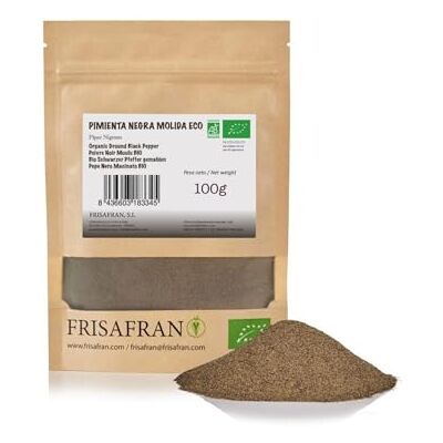 FRISAFRAN Pepe nero macinato Bio 100g Pepe puro Pepe nero macinato in Grani 100% ecologico e naturale Sapore Intenso Stufati, salse, insalate ideali Senza additivi Pepe polvere vegano FRISAFRAN Pepe nero macinato Bio 100g Pepe puro Pepe nero macinato in Grani 100% ecologico e naturale Sapore Intenso Stufati, salse, insalate ideali Senza additivi Pepe polvere vegano