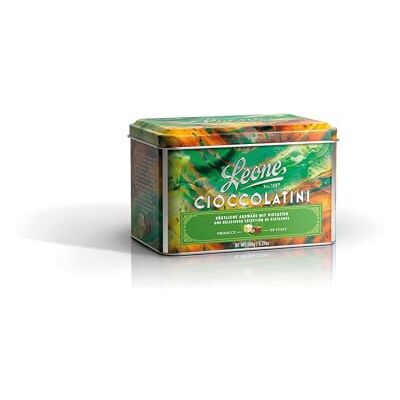 Pastiglie Leone Leone dal 1857 Latta Praline al Pistacchio Assortimento di Tartufi e Lingottini al Pistacchio Latta Regalo da 150 gr Pastiglie Leone Leone dal 1857 Latta Praline al Pistacchio Assortimento di Tartufi e Lingottini al Pistacchio Latta Regalo da 150 gr