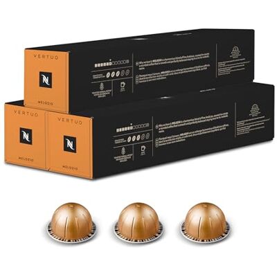 Nespresso Capsules VertuoLine, Melozio, Medium Roast Coffee, 30 Count Coffee Pods, Brews 7.8oz Nespresso Capsules VertuoLine, Melozio, Medium Roast Coffee, 30 Count Coffee Pods, Brews 7.8oz