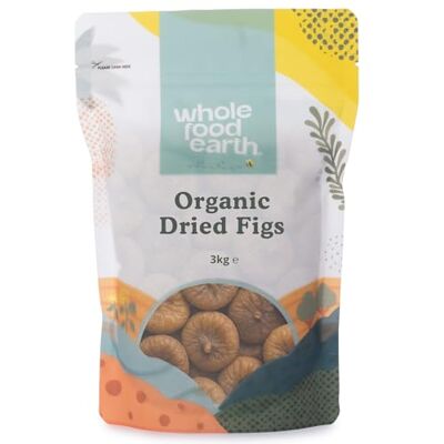 Wholefood Earth Fichi secchi biologici, 3 kg, crudi, essiccati al sole, senza OGM, vegani, ad alto contenuto di fibre, certificati biologici Wholefood Earth Fichi secchi biologici, 3 kg, crudi, essiccati al sole, senza OGM, vegani, ad alto contenuto di fibre, certificati biologici