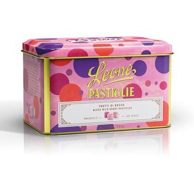 Pastiglie Leone Leone dal 1857 Latta Frutti di Bosco Caramelle Vegane e Senza Glutine Latta da 250gr Pastiglie Leone Leone dal 1857 Latta Frutti di Bosco Caramelle Vegane e Senza Glutine Latta da 250gr