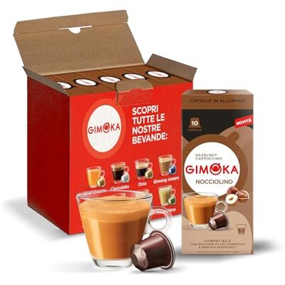 Gimoka Nocciolino 50 capsule di alluminio compatibili con il sistema Nespresso (5 confezioni da 10) Gimoka Nocciolino 50 capsule di alluminio compatibili con il sistema Nespresso (5 confezioni da 10)