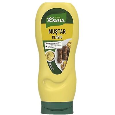 Knorr Mustar Clasic Senape Classica 500 g Gusto Equilibrato, Texture Fine e Omogenea, Bottiglia Dosatrice, Per Piatti Freddi e Caldi, Uso Quotidiano Knorr Mustar Clasic Senape Classica 500 g Gusto Equilibrato, Texture Fine e Omogenea, Bottiglia Dosatrice, Per Piatti Freddi e Caldi, Uso Quotidiano