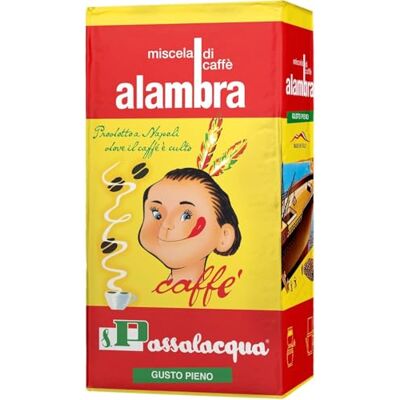 Passalacqua Alambra Caffè Premium Macinato – 12 Pacchetti 250g (3kg) Tostatura Autentica Napoletana 30% Arabica Espresso Forte e Corposo con Note di Cioccolato e Miele Made in Italy Passalacqua Alambra Caffè Premium Macinato – 12 Pacchetti 250g (3kg) Tostatura Autentica Napoletana 30% Arabica Espresso Forte e Corposo con Note di Cioccolato e Miele Made in Italy