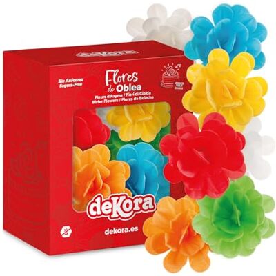 dekora – Fiori commestibili per torte – 6 rose in cialda, 7 cm, Senza zucchero, glutine e lattosio, colori assortiti – Decorazioni commestibili per Cupcake, Matrimonio, Compleanno, Battesimo dekora – Fiori commestibili per torte – 6 rose in cialda, 7 cm, Senza zucchero, glutine e lattosio, colori assortiti – Decorazioni commestibili per Cupcake, Matrimonio, Compleanno, Battesimo