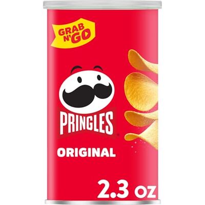 Pringles Patatine fritte, snack per il pranzo, snack in movimento, Grab N' Go, originale, lattina da 65 g (1 lattina) Pringles Patatine fritte, snack per il pranzo, snack in movimento, Grab N' Go, originale, lattina da 65 g (1 lattina)