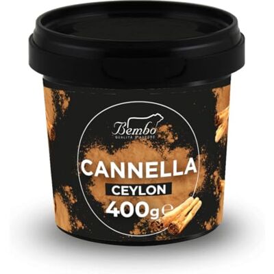 Bembo Qualità d'Autore Cannella di Ceylon in Polvere 400 g Bembo – Cannella Vera Premium (Cinnamomum Verum) – Dolce e Delicata – Ideale per Dolci, Tisane e Bevande – Contenitore Ermetico Salva Aroma e Anti Luce Bembo Qualità d'Autore Cannella di Ceylon in Polvere 400 g Bembo – Cannella Vera Premium (Cinnamomum Verum) – Dolce e Delicata – Ideale per Dolci, Tisane e Bevande – Contenitore Ermetico Salva Aroma e Anti Luce