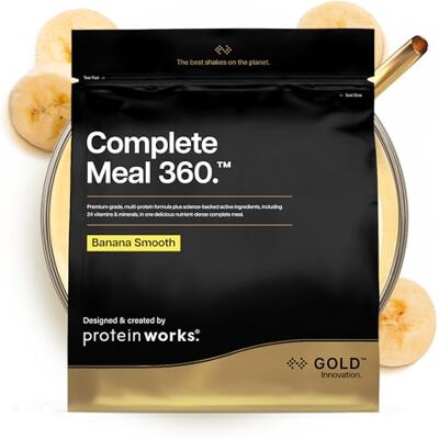 THE PROTEIN WORKS Protein Works Complete Meal 360 – Gold Innovation, ricambio per pasti shake, High Protein, Omega 3, 165 benefici per la salute, dura 3-5 ore, sasso, banana smooth, 5 pasti, 500 g THE PROTEIN WORKS Protein Works Complete Meal 360 – Gold Innovation, ricambio per pasti shake, High Protein, Omega 3, 165 benefici per la salute, dura 3-5 ore, sasso, banana smooth, 5 pasti, 500 g