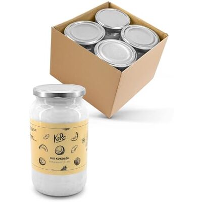 KoRo Olio di cocco bio 1 litro puro olio di cocco biologico extra vergine, per corpo, capelli e uso alimentare, senza zucchero, naturale e idratante KoRo Olio di cocco bio 1 litro puro olio di cocco biologico extra vergine, per corpo, capelli e uso alimentare, senza zucchero, naturale e idratante